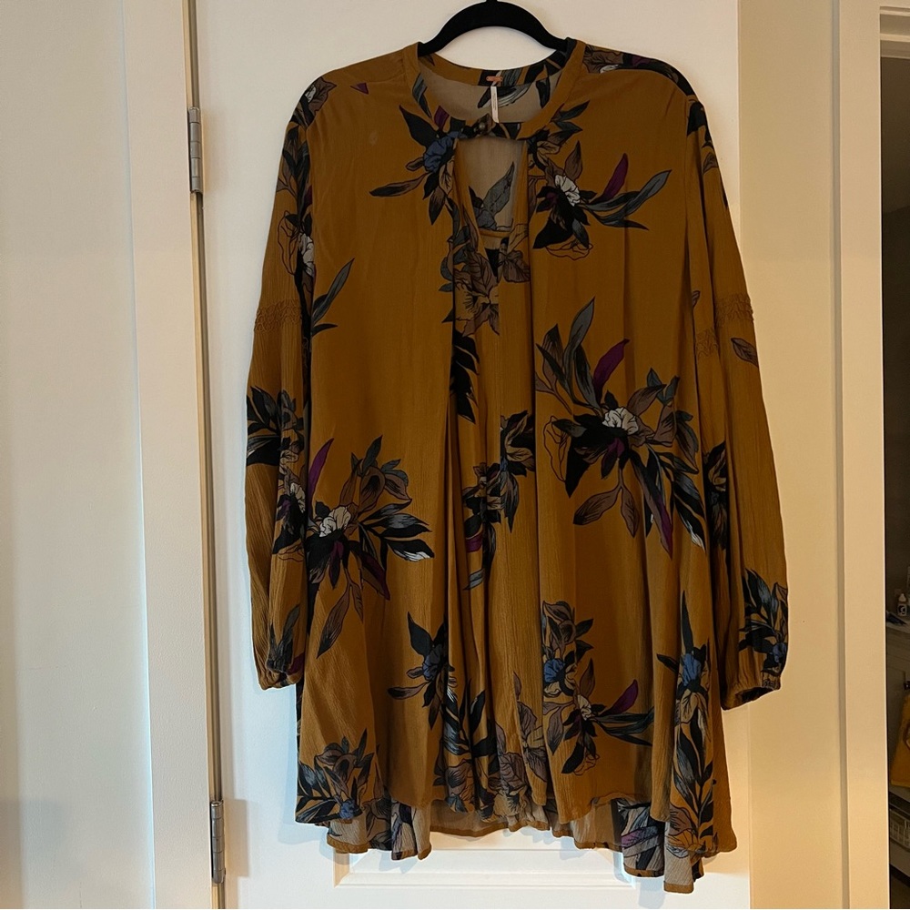 FREE PEOPLE floral oversize mini dress